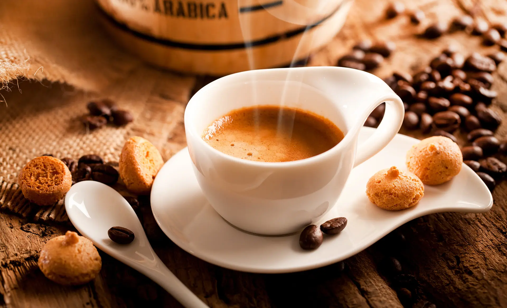 Stimmungsbild eines frischen Kaffees